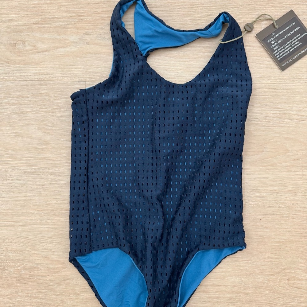 Acacia Swimwear Kids One Piece - Navy and Blue